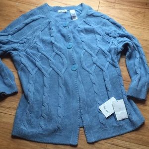 Liz &Co Light Blu cardigan size L